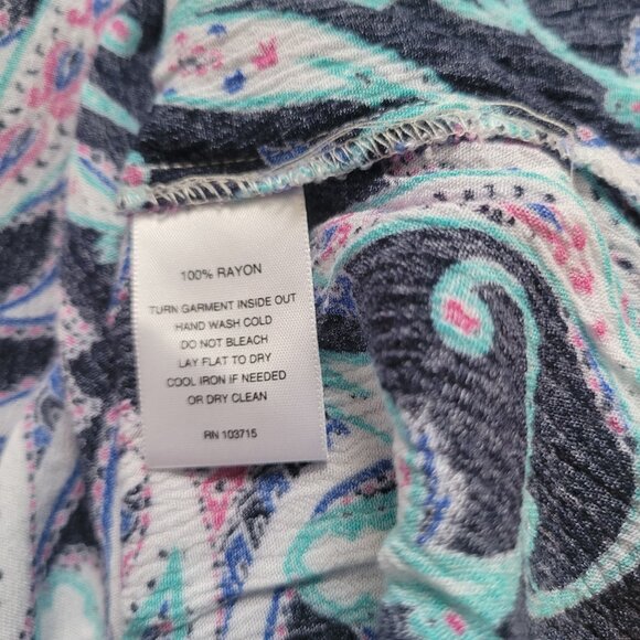 Valerie Stevens Womens Paisley Print Rayon Blouse Size XL - Picture 3 of 6
